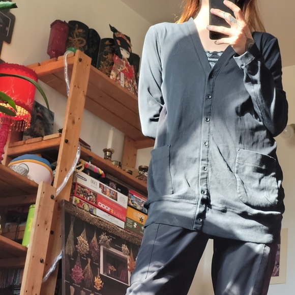 Marc Cain sports long black cardigan back mesh - size medium - Picture 7 of 8